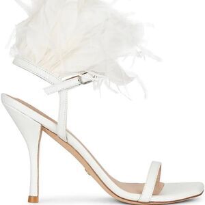 Stuart Weitzman Plume 110 Sandal Heel White Bridal Bach Engagement Size 7